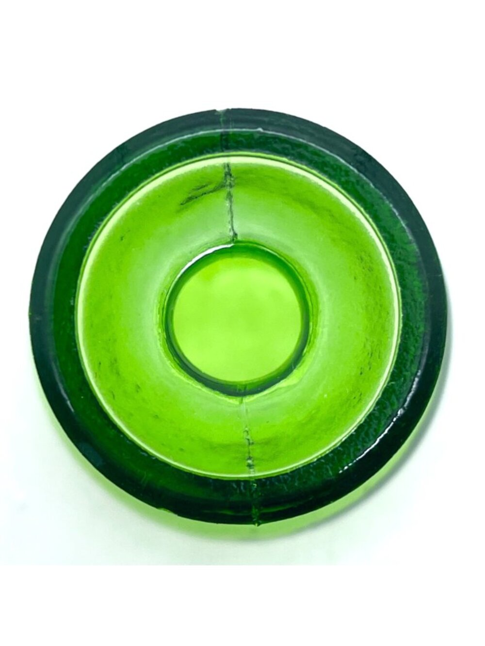 Vintage Couronne Company Apple Green Recycled Glass Bud Vase Made In Spain - Picture 4 of 12